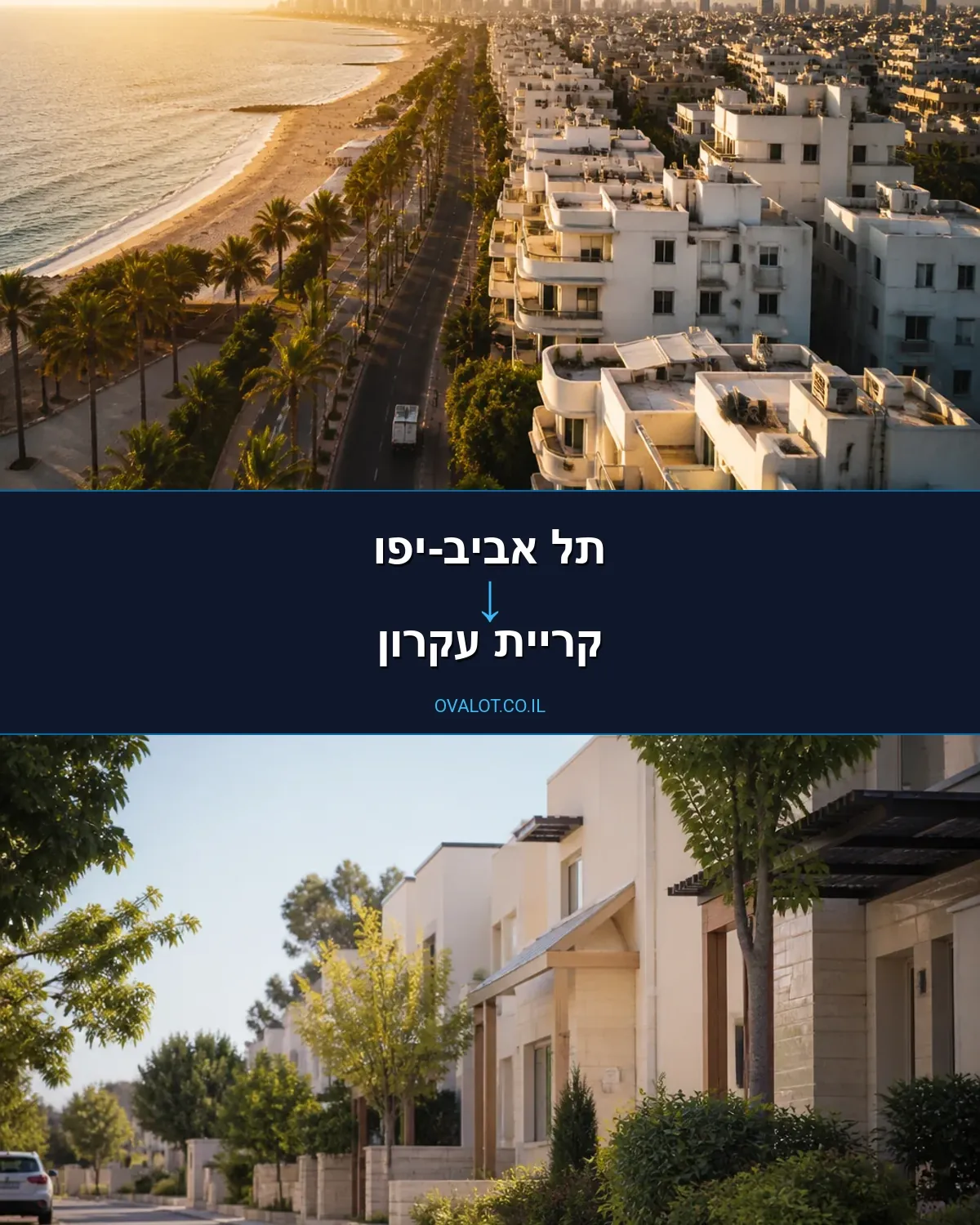 הובלות דירה מתל אביב-יפו לקריית עקרון