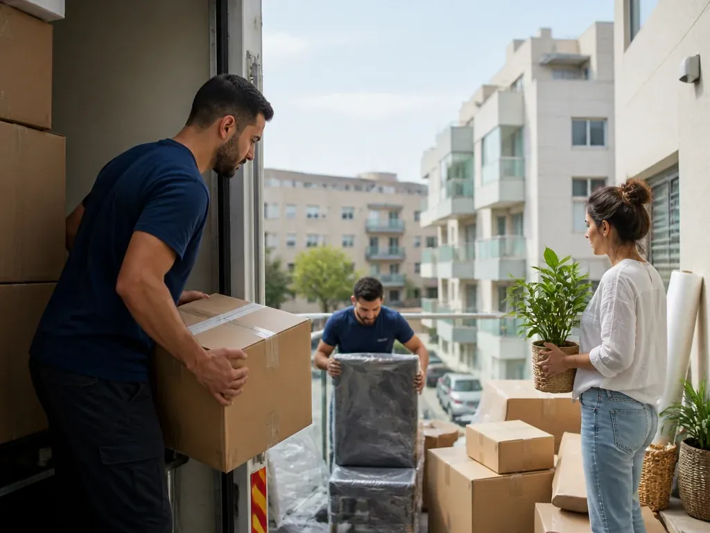 פוליסת ביטוח הובלה על רקע עיצוב חגיגי לפני מעבר דירה