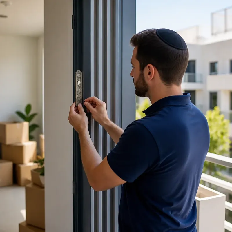 מזוזה על פתח דירה חדשה