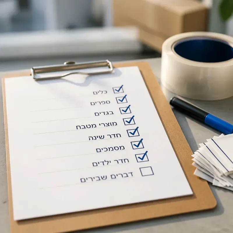 צ׳קליסט מעבר דירה - רשימת המשימות המלאה