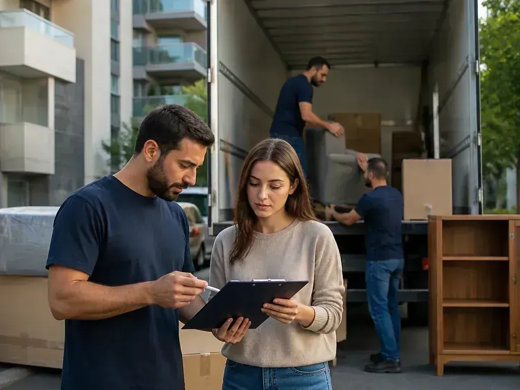 משאית כבדה עוצרת בביקורת רישוי של משרד התחבורה
