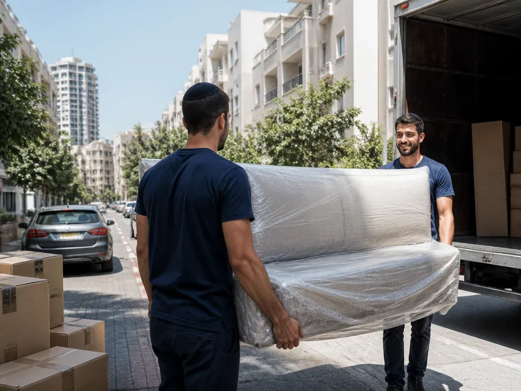 הובלת דירה בסמוך לחג השבועות - משאית בסביבה עירונית